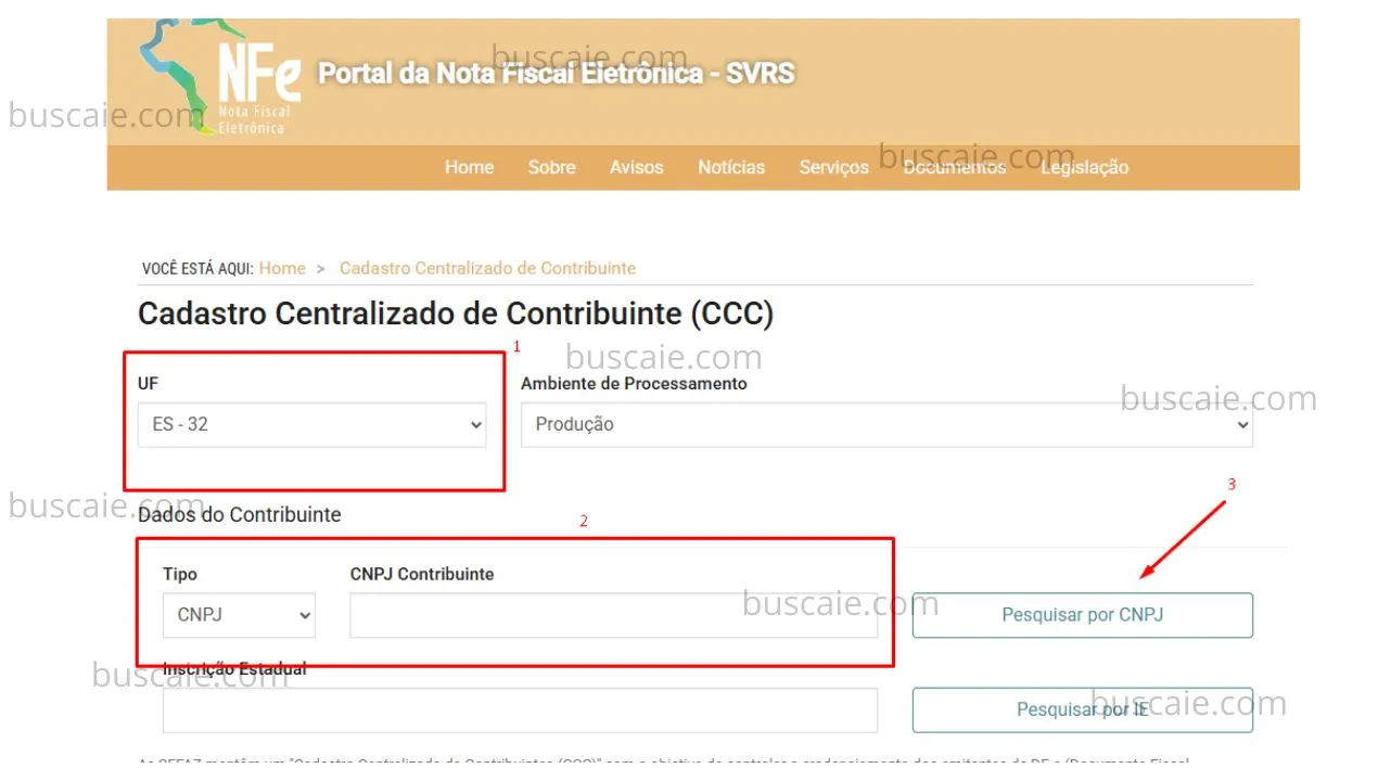 Consulta inscrição estadual Espírito Santo