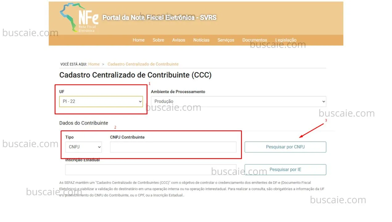 Consulta inscrição estadual Piauí