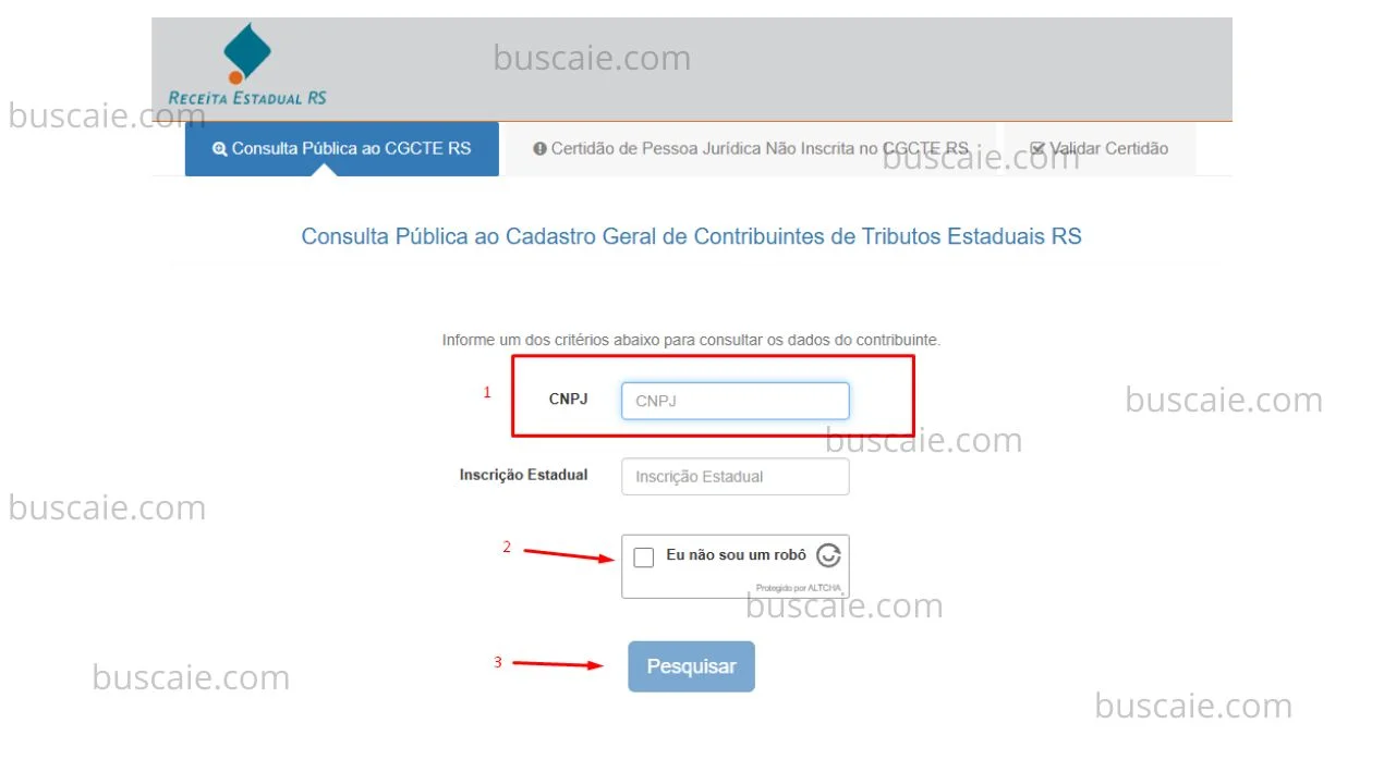Consulta inscrição estadual Rio Grande do Sul